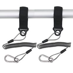 YYST Two Deluxe Coiled Kayak Paddle Leash Kayak Rod