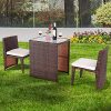 Cushioned Chairs Durable Rattan Wicker Patio Chat Set