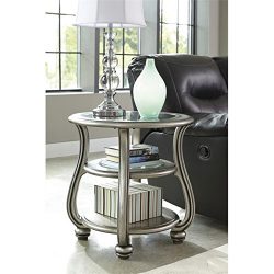 Ashley Coralayne Round End Table in Silver