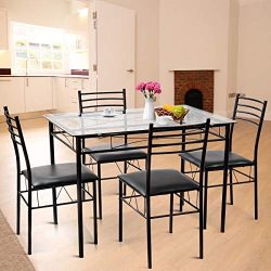 Room Tempered Glass Top Table and Chairs