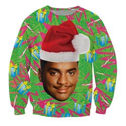 KSJK Unisex Funny Print Ugly Christmas Sweater