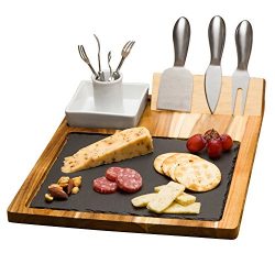 Zelancio Slate Cheese Board Set - 10 Piece Set