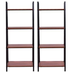 Tangkula 4-Tier Ladder Shelf Ladder Bookcase