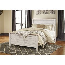 Ashley Willowton Queen Panel Bed in Whitewash