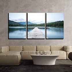 3 Piece Canvas Wall Art - Wooden Path to Lake