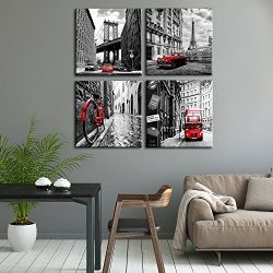 Wall Art City Canvas Prints Decor Homes Decorations Black and White