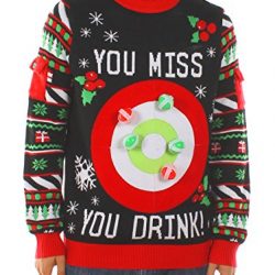 Tipsy Elves Men's Drinking Game Christmas Sweater: Large