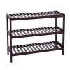 Shoe Rack 3-Tier Bamboo Wood Storage Shelf