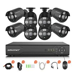 SMONET 8CH HD Home Camera System(1TB Hard Drive)
