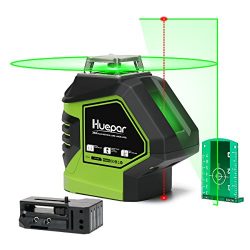 Huepar Self-Leveling Green Laser Level 360 Cross Line with 2 Plumb Dots
