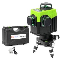 Dingchao Self-Leveling Three-Plane 3 x 360 Green Line Laser Level, with Micro-Adjust