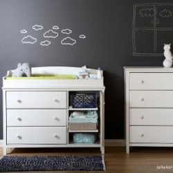 Changing Table with Storage Drawers and Removable Changing Station