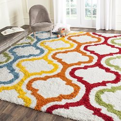 Safavieh Kids Shag Collection Ivory and Multi Area Rug