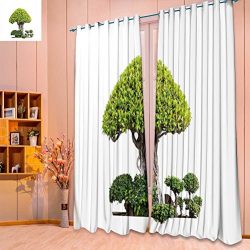 Room Darkening Window Curtains,Bonsai Trees