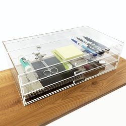 Ikee Design Premium Acrylic 3 Drawer Makeup Organizer