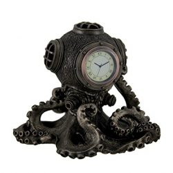 Resin Desk Clocks Bronze Finish Steampunk Octopus