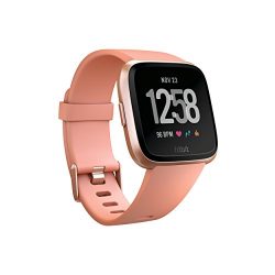 Fitbit Versa Smart Watch, Peach/Rose Gold Aluminium