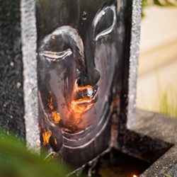 OBreeze Illuminated Face of Buddha Waterfall Fountain