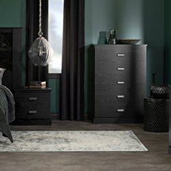 South Shore Gloria 2-Drawer Nightstand, Black Oak