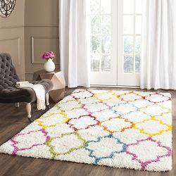 Safavieh Kids Shag Collection Ivory and Multi Area Rug