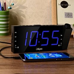 OnLyee Projection Ceiling Wall Clock, AM FM Radio