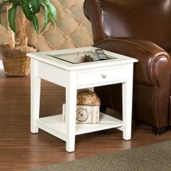Southern Enterprises Panorama End Table, Off-White Finish