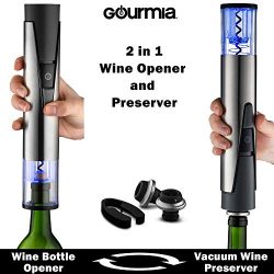 Gourmia 2 in 1 Wine Opener and Preserver set–Electric