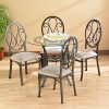 Lucianna Glass Top Dining Table, Dark Brown Finish