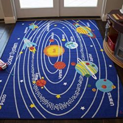 Kids Area Rugs Solar System 8 x 10 Educational Learning