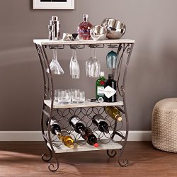 Arcino 18 Bottle Wine Storage Table, Gray with Antique
