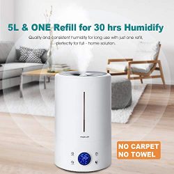 Cool Mist Humidifier Ultrasonic 5L/1.32 Gal for Baby