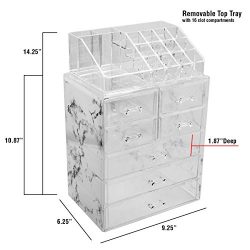 Elevate Your Beauty Routine with the Sorbus Marble Cosmetic Storage Case: Sleek, Stylish, and Functional