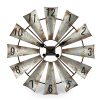 Rustic Metal Round Windmill Wall Clock 30”