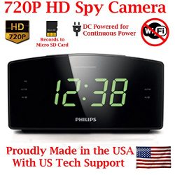 HD 720P Covert Alarm Clock Radio Spy Camera