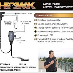 Hawk Lapel Mic for Motorola APX and XPR Radios