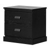 South Shore Gloria 2-Drawer Nightstand, Black Oak