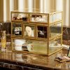 PuTwo Vintage Makeup Organizer 3 Layers 6 Drawers