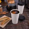 Disposable 16 oz White Paper Hot Cups - 50 Packs