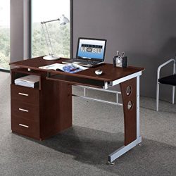 Computer Desk With Ample Storage. Color: Chocolate