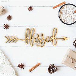 Blessed Right Arrow Wood Sign Home Decor