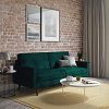 Independently Encased Coils and Soft Velvet for Top Comfort, Green Velvet