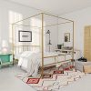 Novogratz Marion Canopy Bed Frame, Gold, Queen