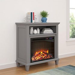 Novogratz Lytton Electric Fireplace 32", Gray Accent Table TV Stand