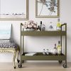 Novogratz Stella Bar Cart, Brass Finish, Leather