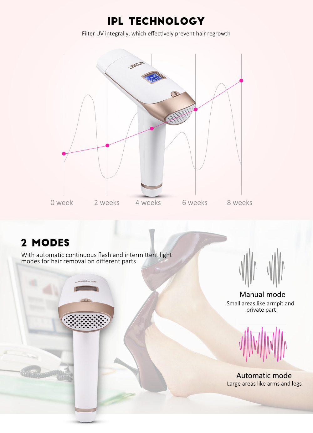Lescolton 2in1 IPL Laser Hair Removal Machine Permanent Laser Epilator Hair Removal Laser Bikini Trimmer Electric Depilador 9
