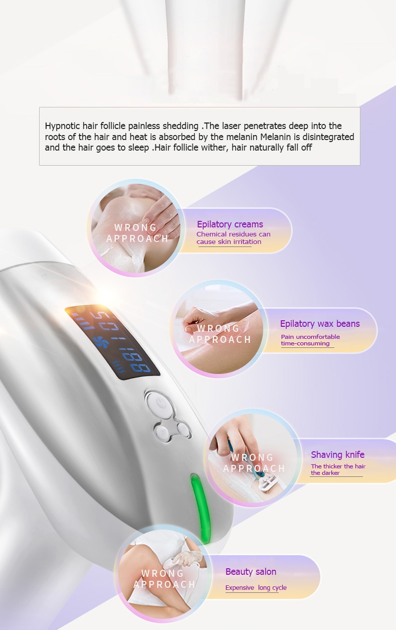 2018 depilador a laser for adult The Newest LCD 500000 times IPL epilator Permanent depiladora Laser Hair Removal Machine 15