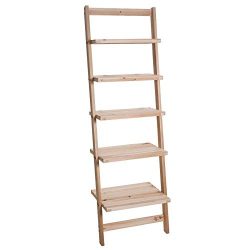 Bookcases Five Tier Ladder Style Wooden Storage Shelf