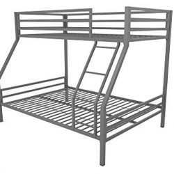 Sturdy Metal Frame with Ladder and Safety Rails, Grey
