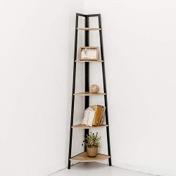 C-Hopetree Corner Shelf Industrial Ladder Bookshelf Indoor Plant Stand