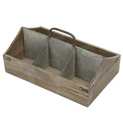 MyGift Vintage Wood Organizer Caddy, Decorative Storage Crate
